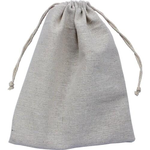 Customize size & logo (30pcs/lot) 20x25cm /7.8x 10inch 170g/m2 natural linen bag cotton drawstring promotional bag gift pouch