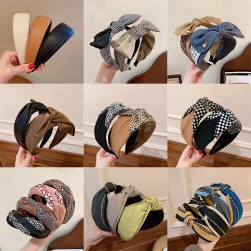 Fashion Top Knot Print Fabric Headband for Women Hairband Beautiful Lady Girls Hair Hoop Headwear Accessories