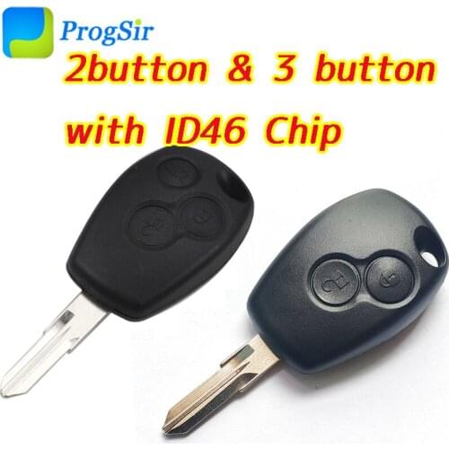 2 Button 3 Button 433mhz Remote Control Key For Renault with PCF7946 Hitag2 ID46 Chip VAC102 Blade