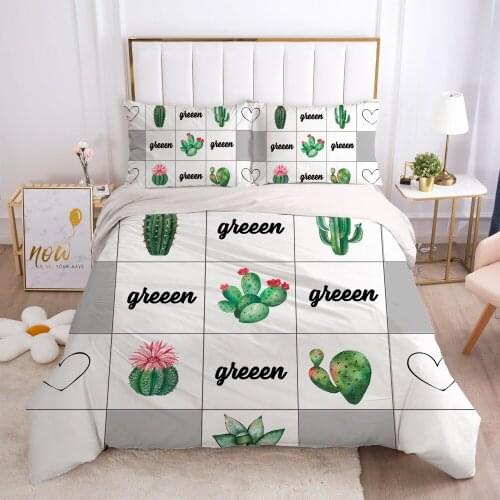 2/3pcs Duvet cover set pillow case Bedding set Queen King Euro Bed linens 220x240 140x200 240x260 Bed set nodic Plaid green