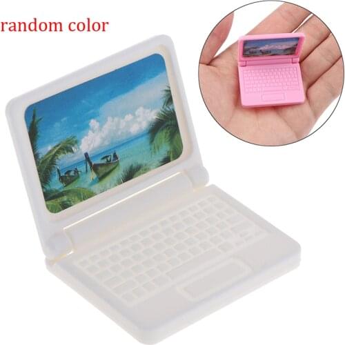 Creative Dollhouse Miniature Modern Computer Furniture For Children Toy Furniture for Dolls laptop Computer White