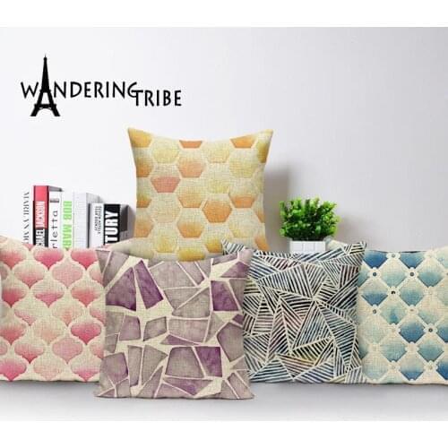 Geometric Pillow Cover Scandinavian Style Living Room Throw Pillow Covers Colorful Throw Pillows Case Custom Cushion Covers