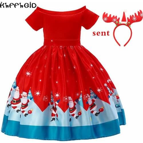 New Year Girl Christmas Dress Girls Winter Snowman Holiday Children Clothing Party Kids Halloween Costume gift 3-10 years old