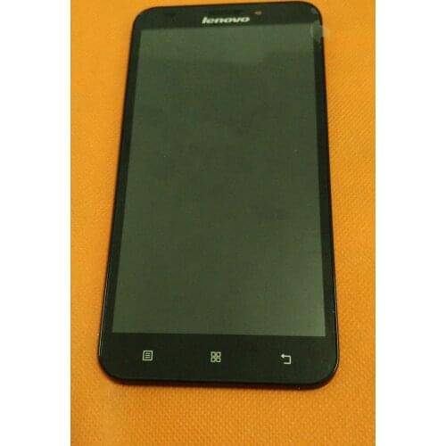 Used Original LCD Display + Touch Screen + Frame for Lenovo A916 MTK6592 Octa Core 5.5" HD 1280x720 4G LTE Free shipping