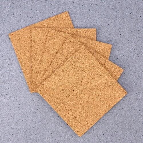 10Pcs Cork Coasters 100 X 100 X 1mm Square Cork Mat Se-lf-adhesive DIY Backing Sheet For Home Bar In Stock