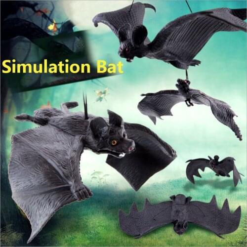 Hanging Halloween Bat Scary Lifelike Imitation Rubber Bat Ornament Halloween Decoration Prop House Party DIY Decor Kids Gift Toy