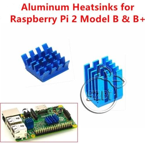 1 Set 2pcs Raspberry Pi Heatsinks Cooler Aluminum With Adhesive Heat Sink Set Kit For Cooling Raspberry Pi 3 / 2 Model B