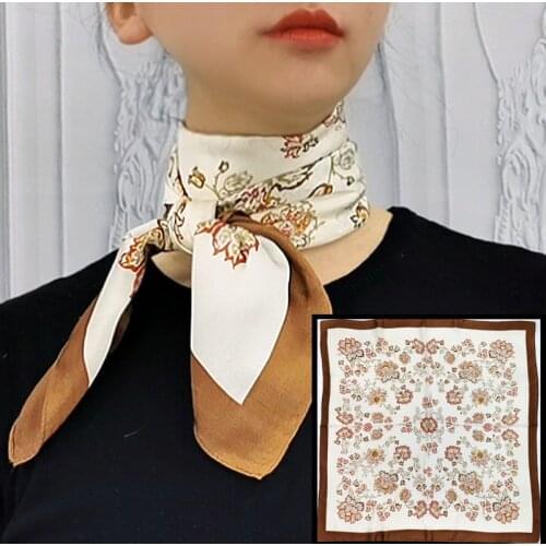 Silk scarf luxury fashion printed womens hair scarf silk satin scarf womens scarf 70*70 cm beautiful scarf QY-0020