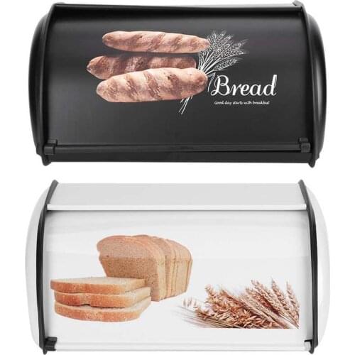 Vintage Storage Box Large Capacity Stainless Steel Bread Box Holder Bin Container Kitchen Storage Organizer Kitchen Containers