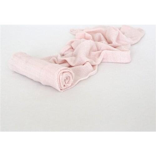 Knit Baby Pink Swaddle Wrap Layer Jersey Fabric Wrap Photography Props Newborn Soft Dots Wrap Photo Prop