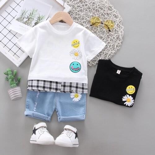 Infant Baby Sets 2021 Summer New Childrens Short-Sleeved Clothes Suit Toddler Daisy T-shirts Shorts Boys Suit Kids Clothes
