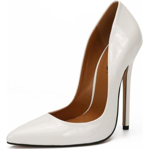 Womens Shoes 5.12in Heel Height Sexy PU Pointed Toe Stiletto Heel Party Pumps High Heels US size 8.5-14 No.zy19-20