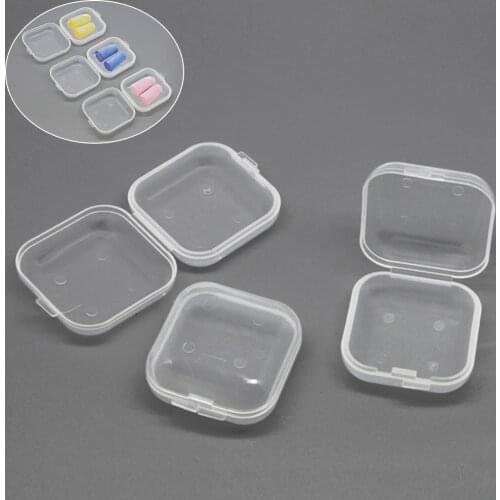 1/5/10Pcs Transparent Plastic Storage Box Case Hard Cover Earplugs Pill Capsule Plastic Organizer Box for Button Cell Battery