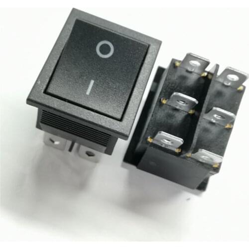 10PCS/Lot DPDT KCD4 Rocker Boat Switch 6Pin/6P 2-Position ON-OFF 16A/250V Black