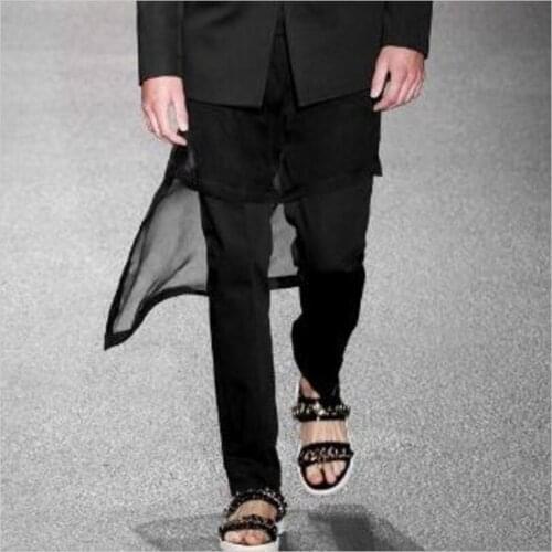 27-44 New 2017 Mens clothing GD Hair Stylist fashion street personality dress male tulle dress trousers plus size costumes