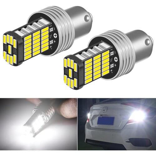 2x Car LED Reversing Light BA15S P21W 1156 Bulb Canbus Auto Lamp Error Free DC 12V 6000K For VW Passat B5 B6 Golf 4 2001-2010