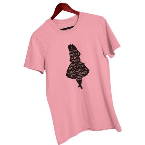 6 Colors Summer Leisure T Shirt Tops Cute Alice in Wonderland Print Womens Tshirt Fashion Sexy O-neck Girls Disney T-shirts