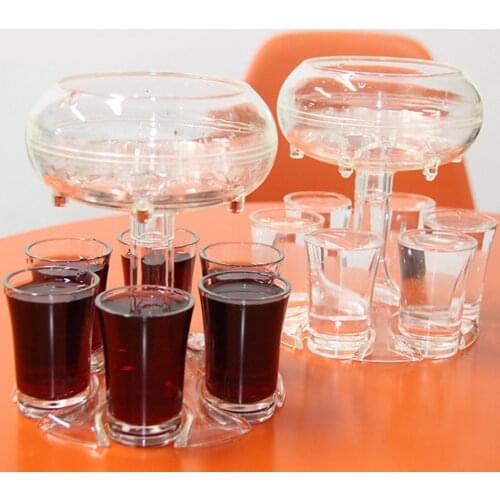 6 Shot Acrylic Glass 1PCS Dispenser Holder Set Liquor Whisky Beer Party Drinking Dispenser Transparent Wine Rack Bar Tools
