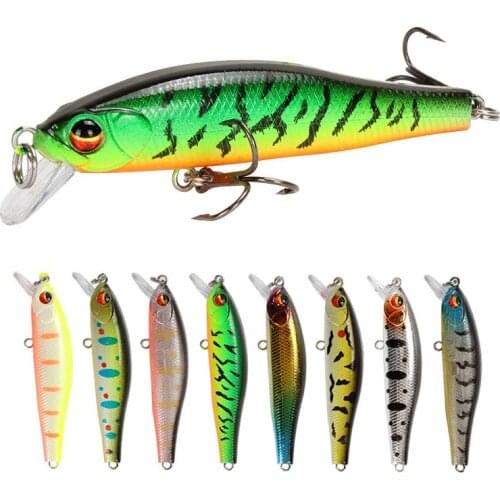 8pcs/lot sinking Minnow Fishing Lure 7cm 5.8g Artificial Hard Bait Wobblers Bass Lures Crankbait Pike Treble Hooks Pesca Tackle