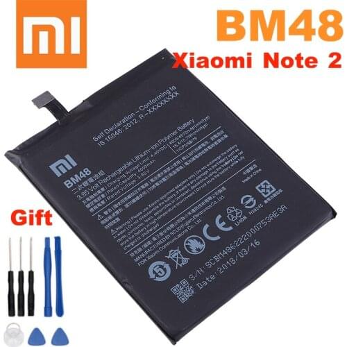 Original Phone Battery for Mi Note2 Battery Xiaomi Mi Note 2 BM48 Batteries Bateria for Xiaomi Note2 + Gift Tools