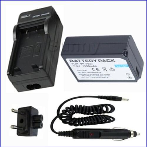 Battery and Charger for Samsung BP1030,ED-BP1030 and Samsung NX200, NX210,NX-210, NX1000,NX-1000 Digital Camera --AC home+DC Car