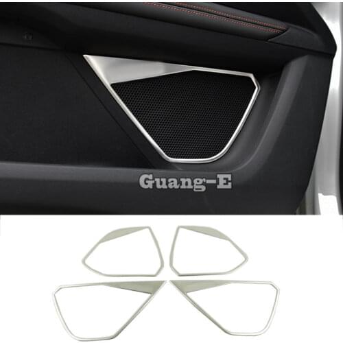 Car Sticker Stainless Steel Inside Door Audio Speak Speaker Ring Trim For Peugeot 3008 GT 3008GT 4008 2016 2017 2018 2019 2020
