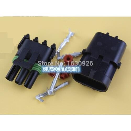 Free Shipping 10/Lot 3 Pin way 2.5 Car connector,Car Waterproof Electrical connector Male&Female kit for car motorcycle ect
