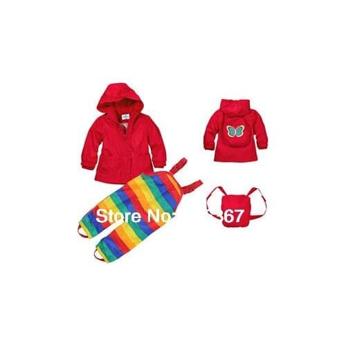 Free Shipping- topom*ini baby girls / toddler wind suit jacket & pants, windproof/waterproof suit, windproof clothing set