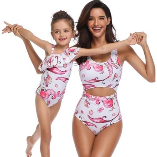 2020 one piece family matching swimwear mother daughter swimsuit mommy and me clothes family look mom and daughter bathing suit