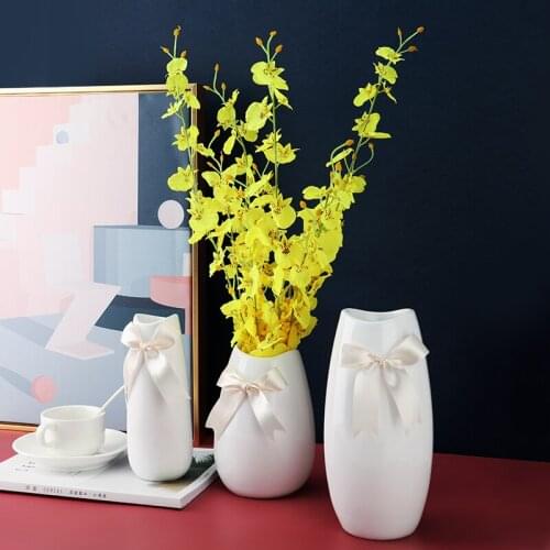 Flower Vases Decoration Home White Vase For Flowers Tabletop Vase For Wedding Living Room House Offfice Hotel Ornaments