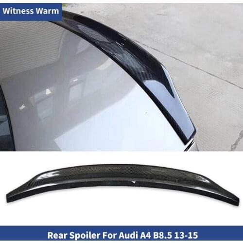For Audi B8.5 Spoiler 2013-2015 Carbon Fiber A4 Rear Wings Trunk Lip Spoiler Car Body kit