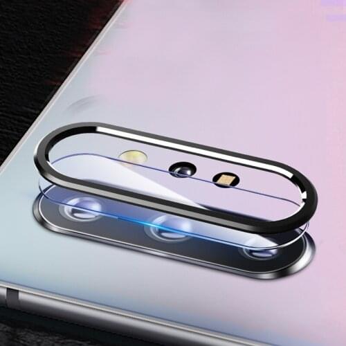 For Samsung Galaxy Note 10 Plus 20 Ultra Camera Protector Tempered Glass Note10 Plus Camera Len Film Protection Metal Ring Glass