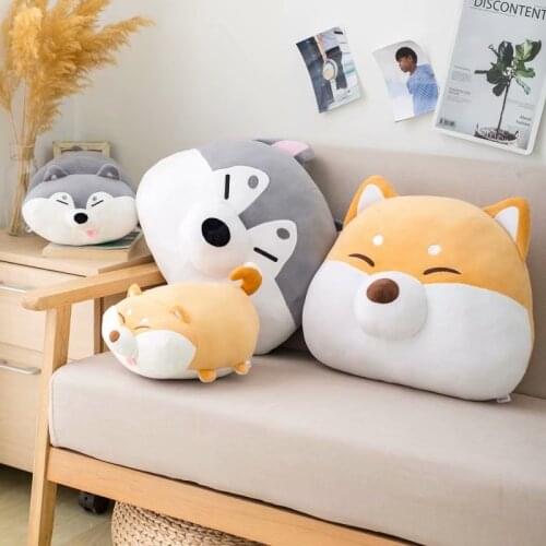 New Arrival 20/30CM Cute husky & Shiba Inu Dog Plush Toys kawaii Lying Husky Pillow Stuffed Soft Animal Dolls Children Baby Gift