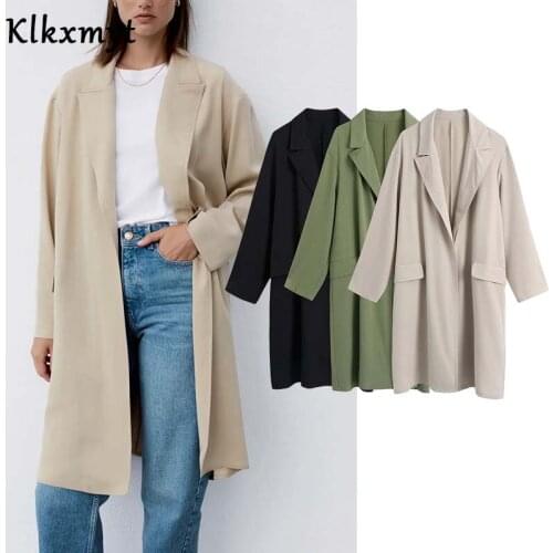 Klkxmyt Women's Long Trench Coats