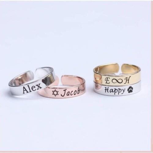 New Arrival 925 Sterling Silver Personalized Ring Custom Engraved Name Stackable Couple Rings for Wedding Gift Free Shipping