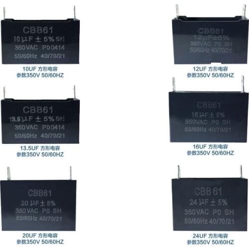 10/12/13.5/16/20UF SQUARE BRUSHLESS CAPACITOR 350VAC FOR YAMAHA ET950 650 EF2600 & MORE 650W 1KW 2KW 3KW GENERATORS CONDENSER