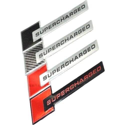 Red Black Diamond Block Badge Bar Text Emblem for Audi SUPERCHARGED A4 A5 A6L Q3 Q5 Q7 Car Styling Trunk Fender Logo Sticker