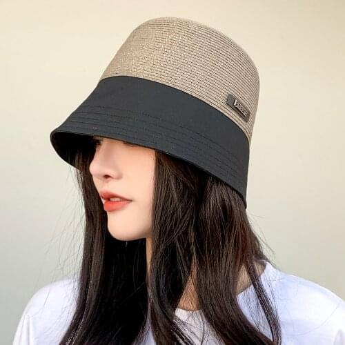 2021 New Summer Sun Straw Hat Simple Soft Fishermans Hat Foldable Sun Hat