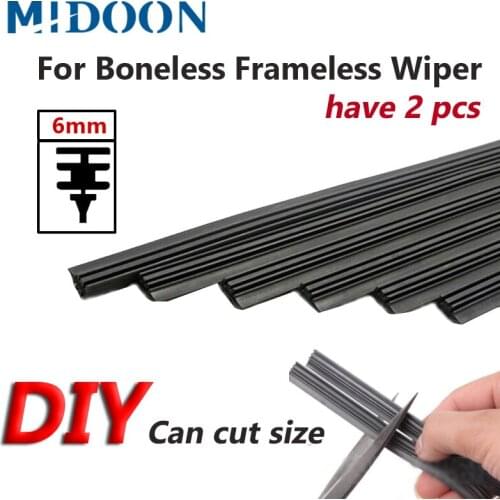 2Pcs/lot Universal AAAA-Grade Auto Vehicle Insert Soft Rubber Strip Refill For Frameless Wiper Blades 6mm 26" 24"Car Accessories
