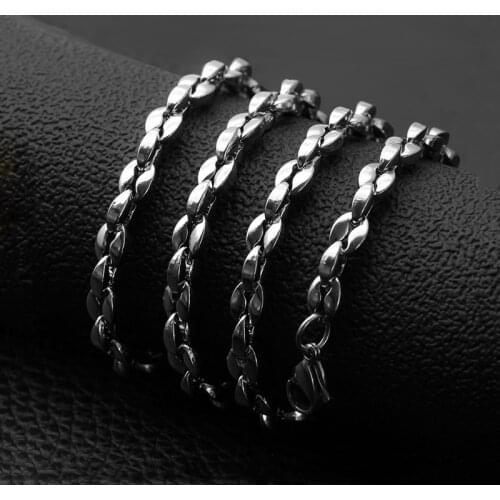 Fashion Titanium Steel Coffee Bean Necklace Stainless Steel Necklace Women Fashion Jewelry Wholesale Hot Sale