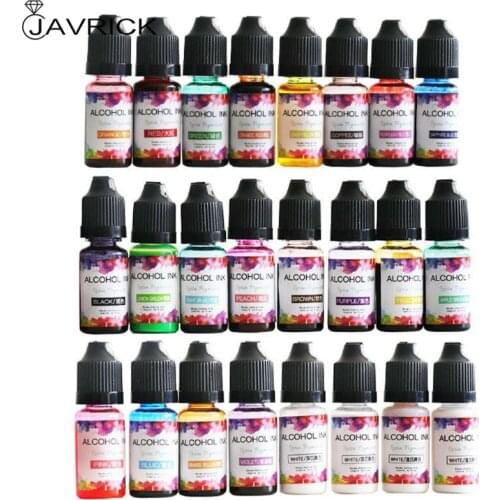 14 Colors 10ML Art Ink Alcohol Resin Pigment Kit Liquid Resin Colorant Dye Ink Diffusion UV Epoxy Resin Jewelry Making