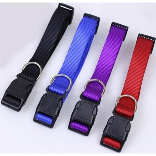 Nylon Webbing Dog Collar for Small Medium Large Dogs Cheap Pet Puppy Collar with Heavy-duty Clip Buckle 1.0/1.5/2.0/2.5cm width