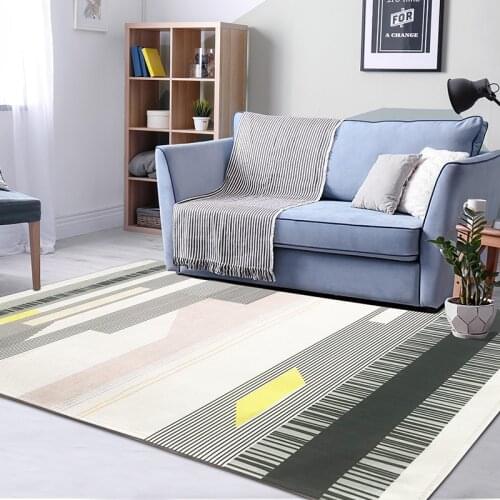 Nordic Simple Chenille Carpet Living Room Geometric Sofa Coffee Table Blanket Foot Pad Floor Mat Kids Home Bedroom Playing Rug