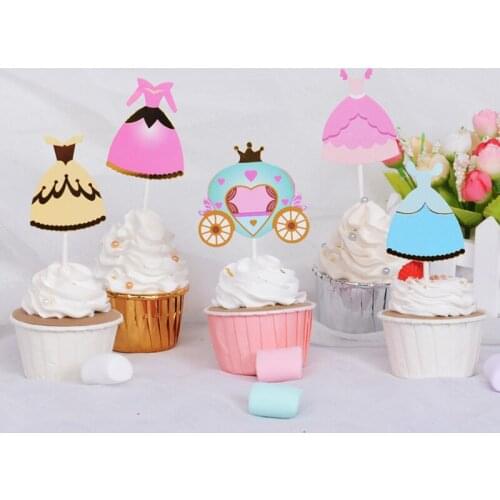 Baby Girls Clothing Happy Birthday Cupcake Topper Cute Gilrls Cake Topper Flags for Baby Shower Birthday Party Cake Decorations