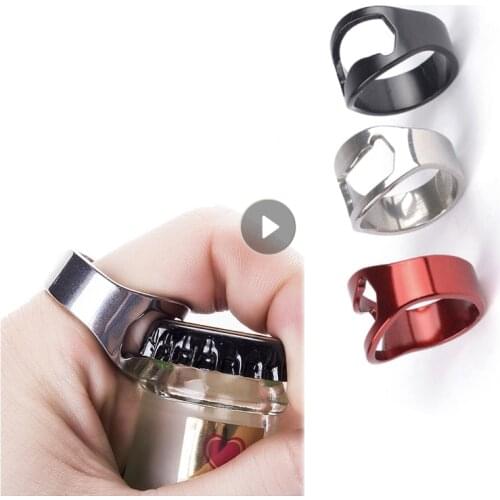 Ring Opener Beer Opener Kitchen Accesories Portable Mini Ring Beer Bottle Opener Stainless Steel Finger Ring Shape Bottle Opener