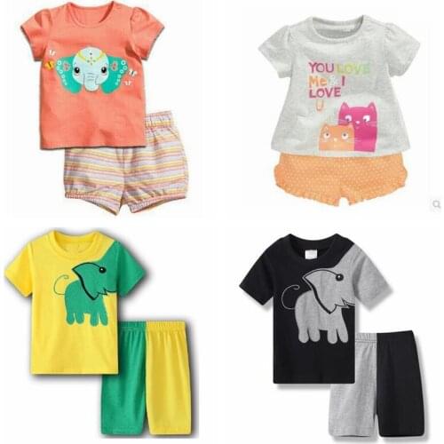 New Summer Children Pijamas Sleepwear Boys Pyjamas Kids Pajamas Sets 2-8 Years Girl Nightwear Homewear Toddler Clothes Suits