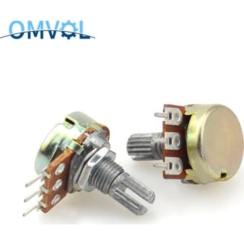 WH148 Potentiometer 3PIN 15mm Shaft With Nuts And Washers 1K 2K 5K 10K 20K 50K 100K 250K 500K 1M