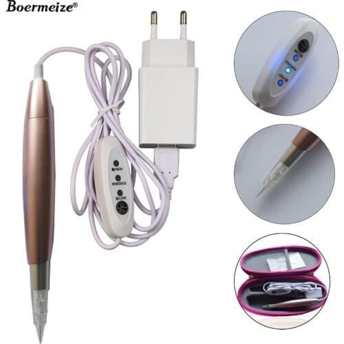 Professional Makeup Tattoo Pen Machine Permanent Eyebrow Lip Contour Pen Beauty Art Tattoo Gun with Cartridge Needles
