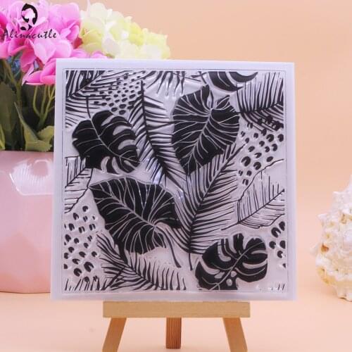 CLEAR STAMPS Leaves Nature Jungle Background Scrapbooking Handmade Card Album Paper Craft Rubber Transparent Silicon Stamp