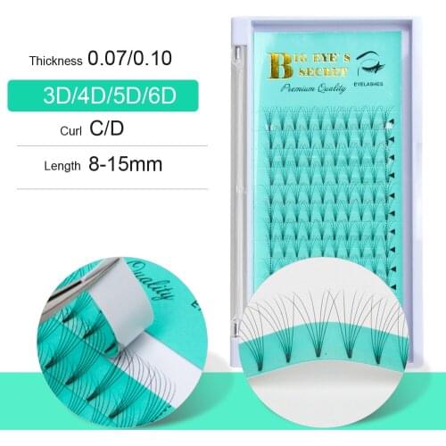 Big eyes secret Luxury Lashes Short Stem Faux Mink Pre Made Volume fans Premade Russian Volume Eyelash Extension